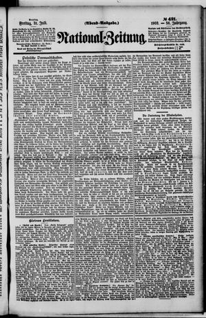 Nationalzeitung vom 31.07.1903