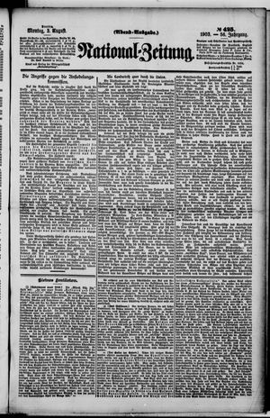 Nationalzeitung vom 03.08.1903