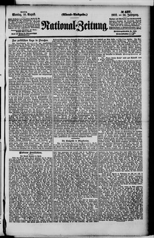 Nationalzeitung vom 10.08.1903