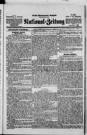Nationalzeitung on Feb 11, 1904