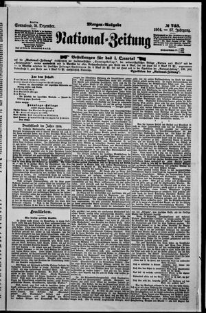 Nationalzeitung vom 31.12.1904