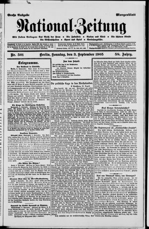 Nationalzeitung vom 03.09.1905