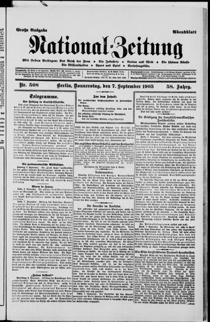 Nationalzeitung vom 07.09.1905
