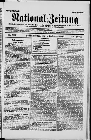 Nationalzeitung vom 08.09.1905