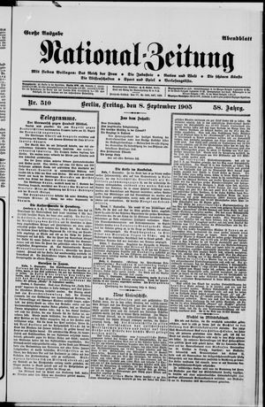 Nationalzeitung vom 08.09.1905