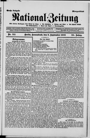 Nationalzeitung on Sep 9, 1905