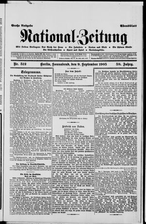 Nationalzeitung on Sep 9, 1905