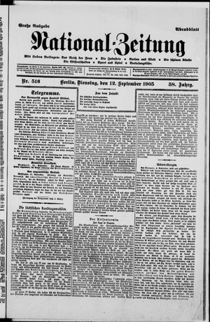 Nationalzeitung vom 12.09.1905