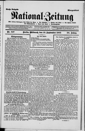 Nationalzeitung vom 13.09.1905