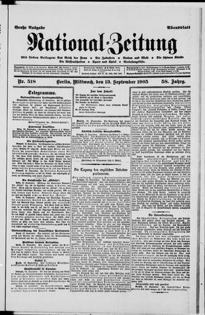 Nationalzeitung vom 13.09.1905
