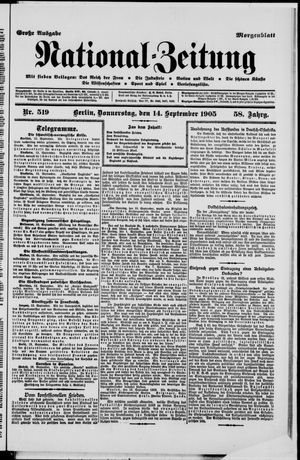 Nationalzeitung on Sep 14, 1905