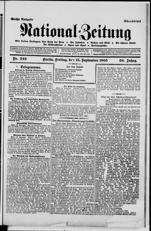 Nationalzeitung vom 15.09.1905