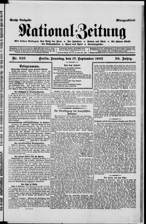 Nationalzeitung vom 17.09.1905
