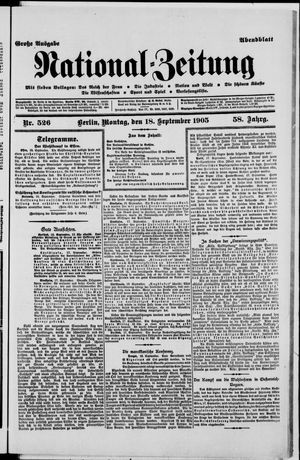 Nationalzeitung vom 18.09.1905