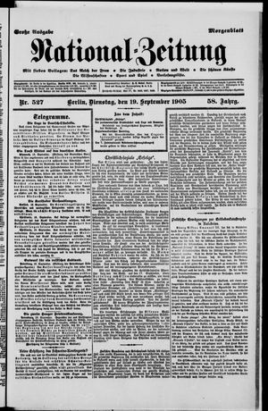 Nationalzeitung vom 19.09.1905