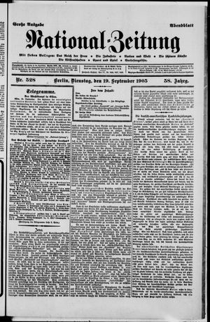 Nationalzeitung vom 19.09.1905
