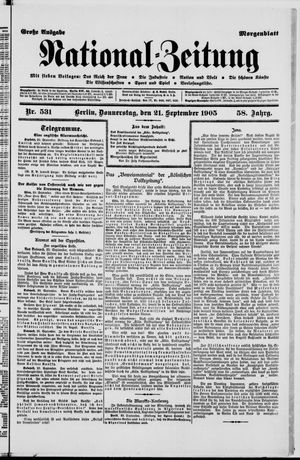 Nationalzeitung vom 21.09.1905