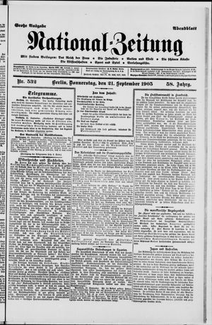 Nationalzeitung vom 21.09.1905