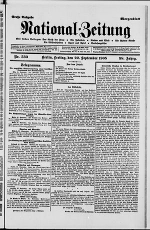 Nationalzeitung vom 22.09.1905