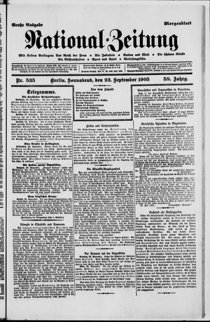 Nationalzeitung vom 23.09.1905