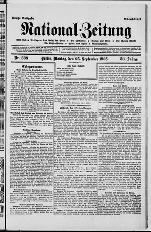 Nationalzeitung vom 25.09.1905