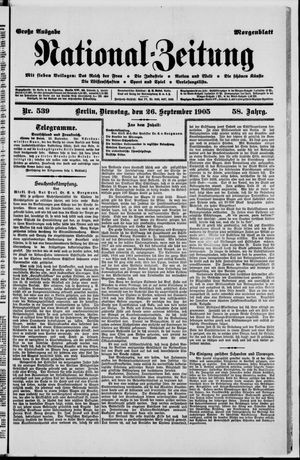 Nationalzeitung vom 26.09.1905