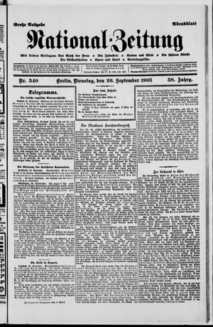 Nationalzeitung vom 26.09.1905