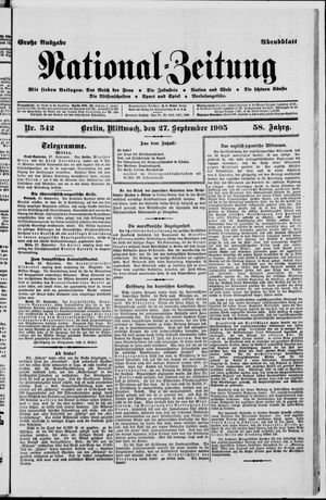 Nationalzeitung vom 27.09.1905