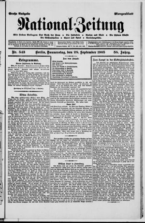 Nationalzeitung on Sep 28, 1905