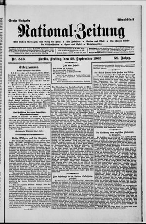 Nationalzeitung vom 29.09.1905