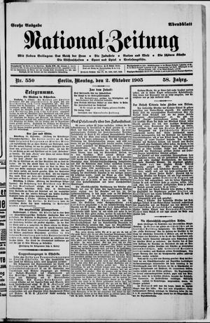 Nationalzeitung vom 02.10.1905