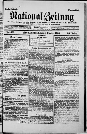 Nationalzeitung vom 04.10.1905