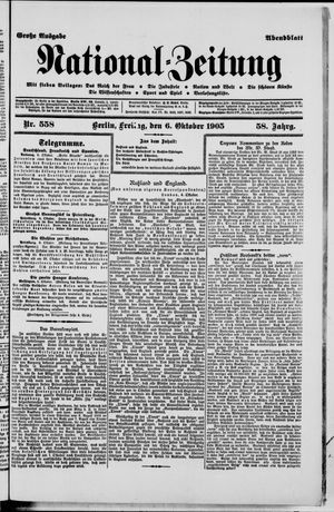 Nationalzeitung vom 06.10.1905
