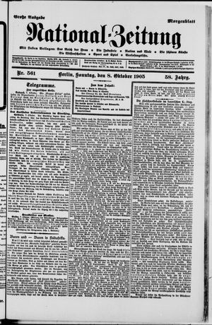 Nationalzeitung vom 08.10.1905