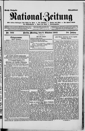 Nationalzeitung vom 09.10.1905