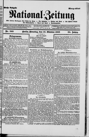 Nationalzeitung vom 10.10.1905
