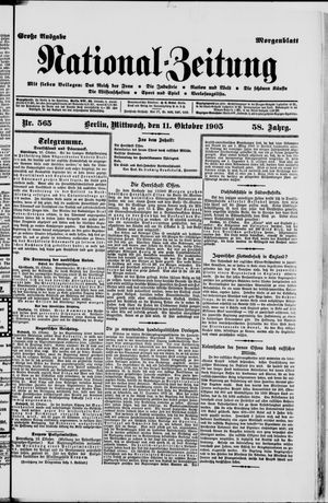 Nationalzeitung vom 11.10.1905