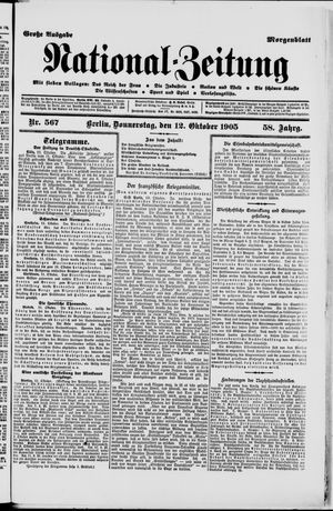 Nationalzeitung vom 12.10.1905