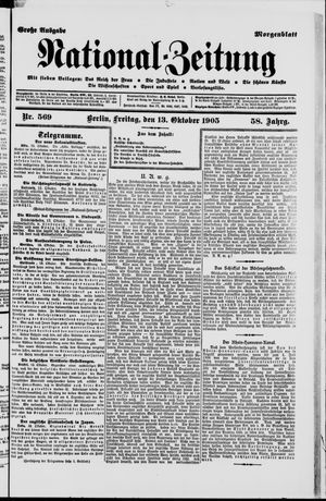 Nationalzeitung vom 13.10.1905