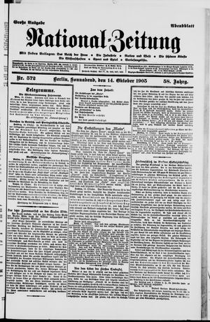 Nationalzeitung vom 14.10.1905