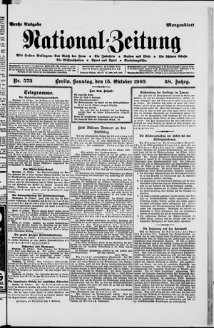 Nationalzeitung on Oct 15, 1905