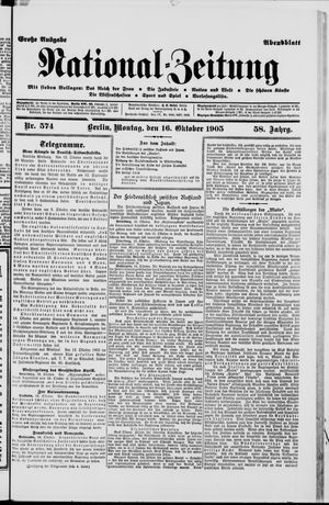 Nationalzeitung on Oct 16, 1905