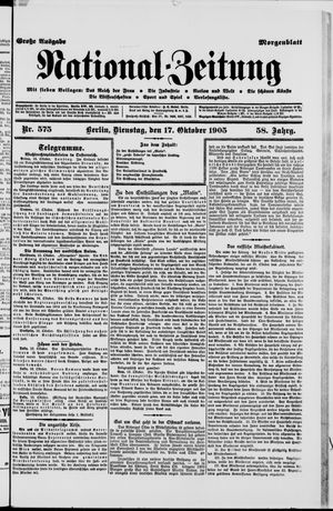 Nationalzeitung on Oct 17, 1905