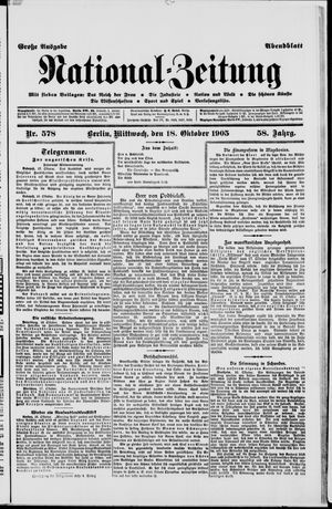 Nationalzeitung on Oct 18, 1905