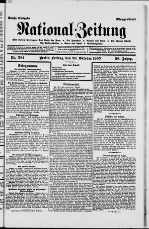 Nationalzeitung vom 20.10.1905
