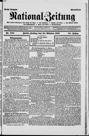 Nationalzeitung vom 20.10.1905