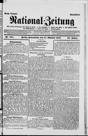 Nationalzeitung vom 21.10.1905