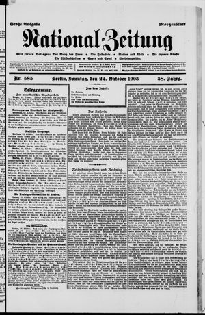 Nationalzeitung vom 22.10.1905