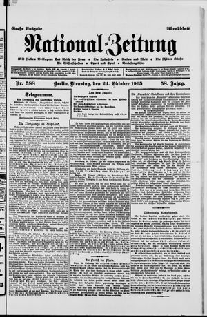 Nationalzeitung vom 24.10.1905