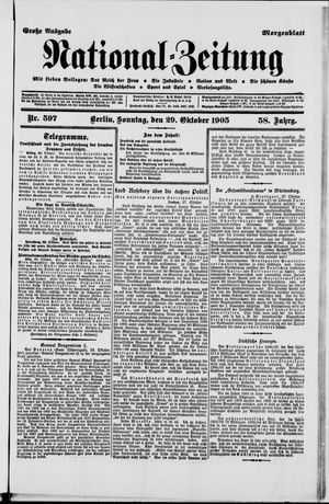 Nationalzeitung vom 29.10.1905